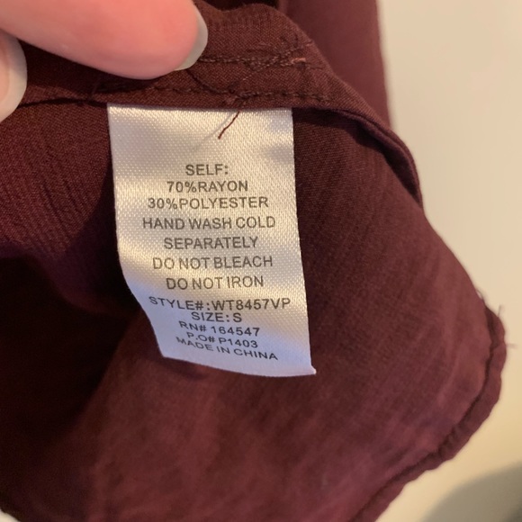 VICI Ascension Off Shoulder Smocked Top - Burgundy - Picture 7 of 8